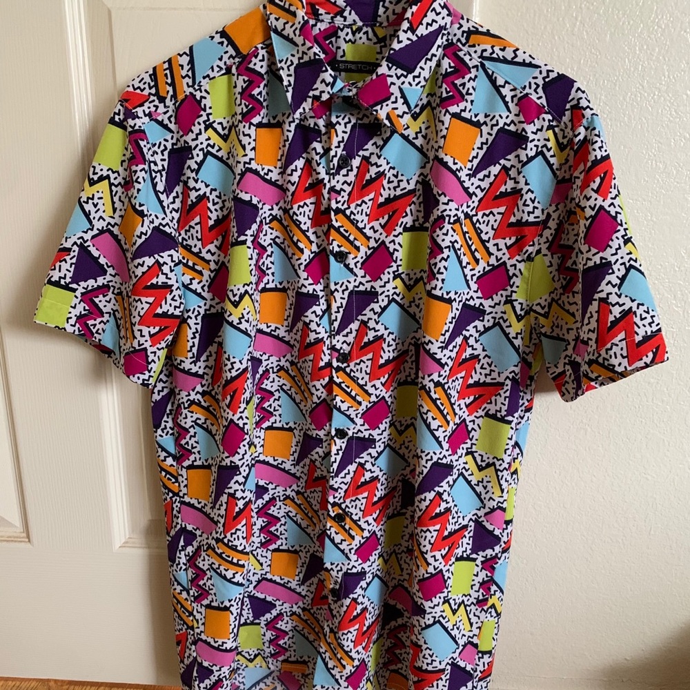 80s style button up